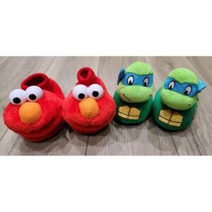 Teenage Mutant Ninja Turtles Leonardo & Elmo Sesame Street Slippers Kid S 5/6